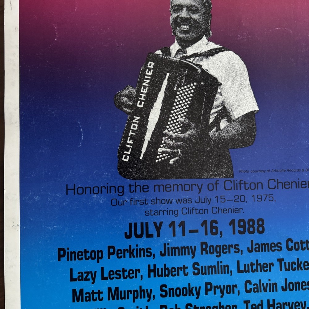 Clifton Chenier Antone's Poster 1988 13th Anniversary Show, Original artwork