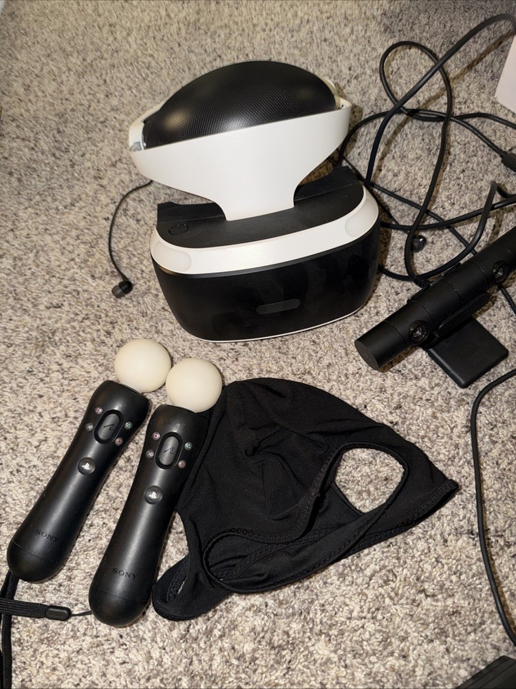 PlayStation VR 1 Complete with Box Move Controllers and Camera, Plus mask