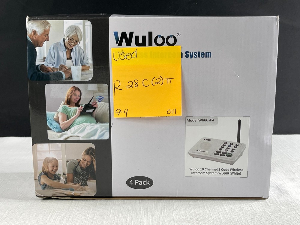 Wuloo W666-P4 White Wireless 10 Channel 3 Code Intercom System Pack Of 4