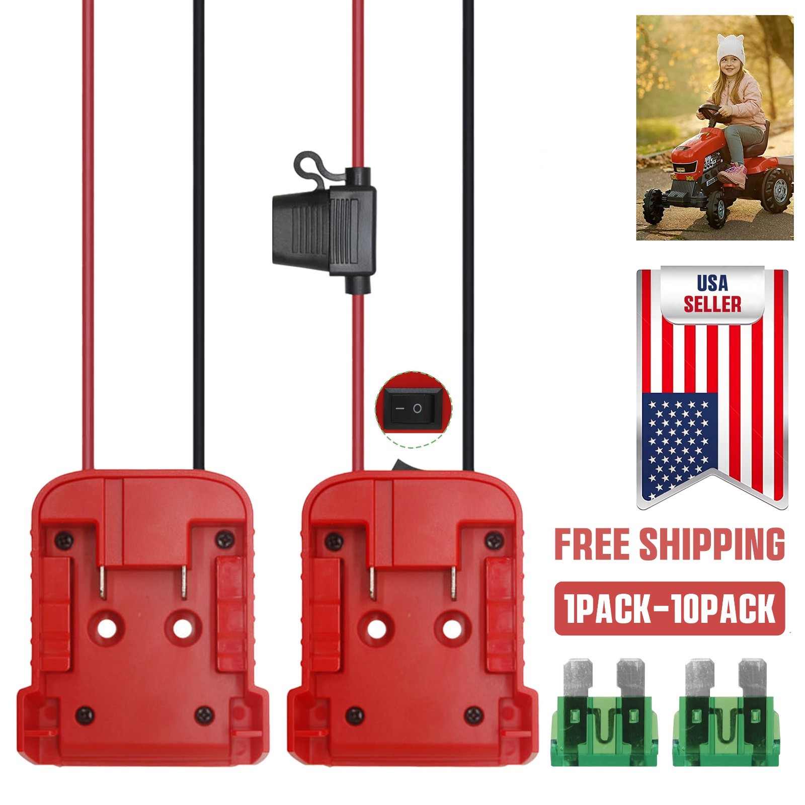 DIY Adapter Power Wheels Compatible With Milwaukee M18 18V Battery Connect Dock
