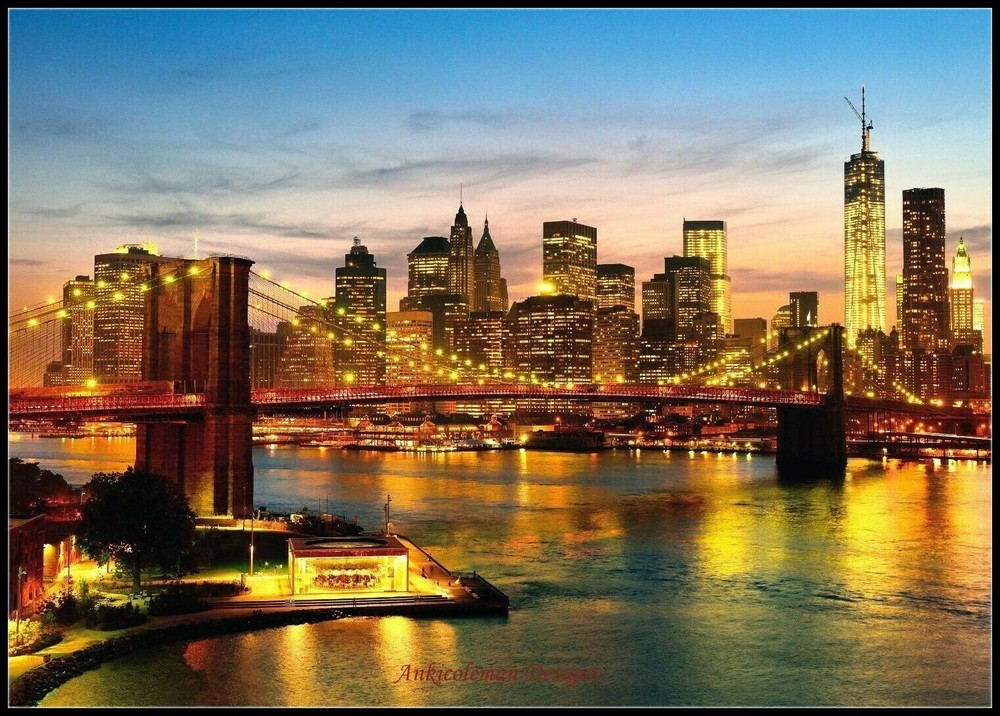 Chart Needlework Crafts DIY - Counted Cross Stitch Patterns - New York Night