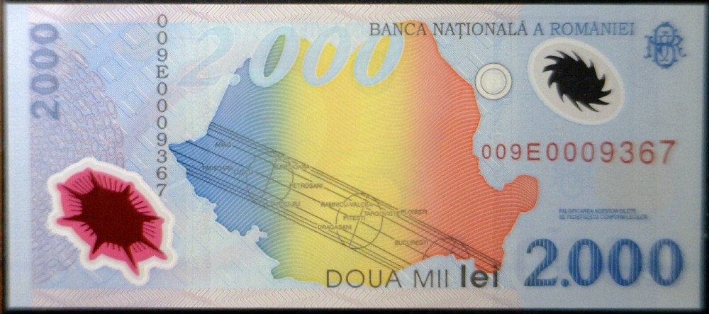 1999 $2,000 Romania GEM CU Solar Eclipse Note Currency SUPERB Graphics FREE SHIP
