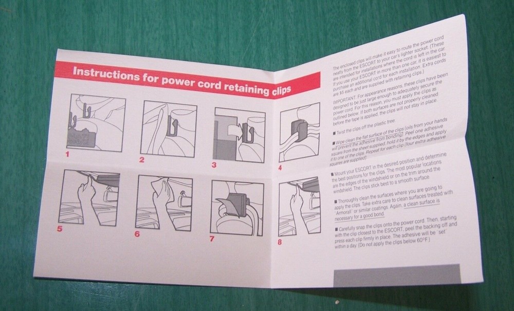 Vintage ESCORT Radar Warning Receiver - CASE ONLY! (+ Lighter Adapter & Clips)
