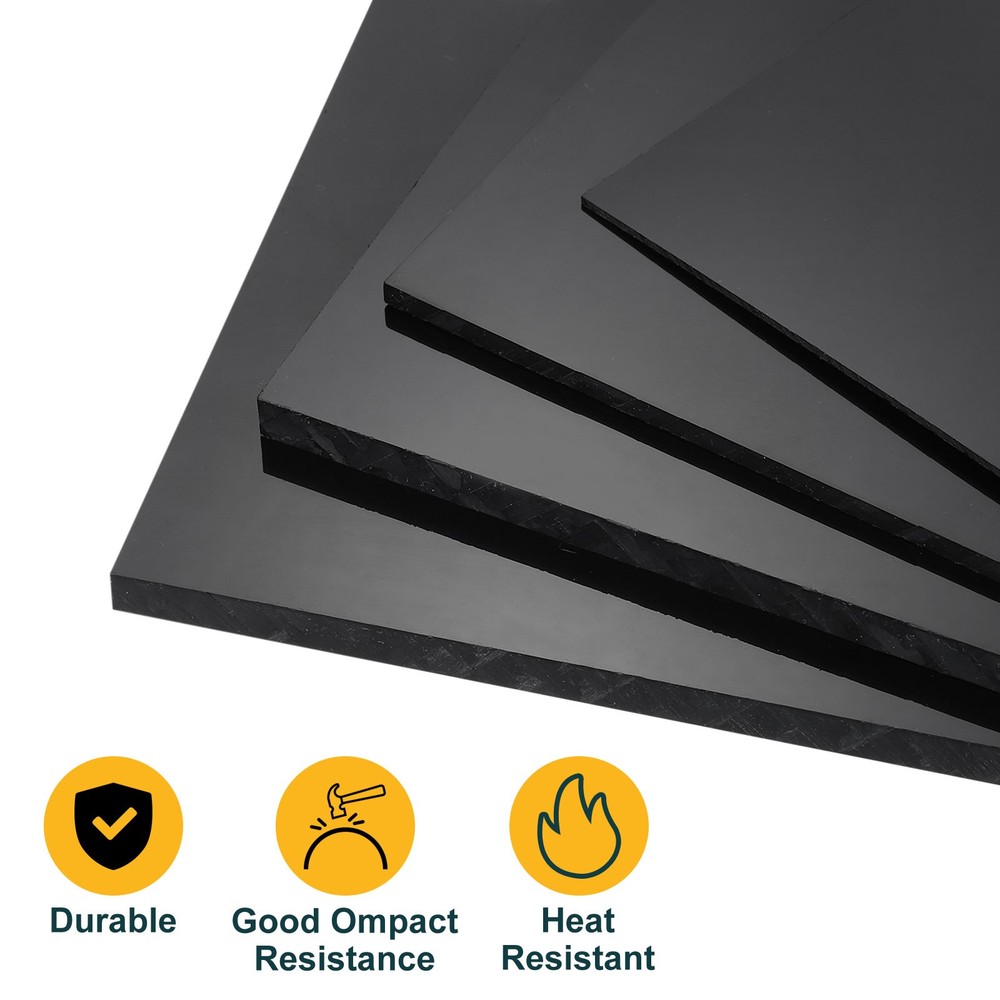 ABS Plastic Sheet 0.2" Thick 4"x6" Flexible Hard Plastic Sheet Black