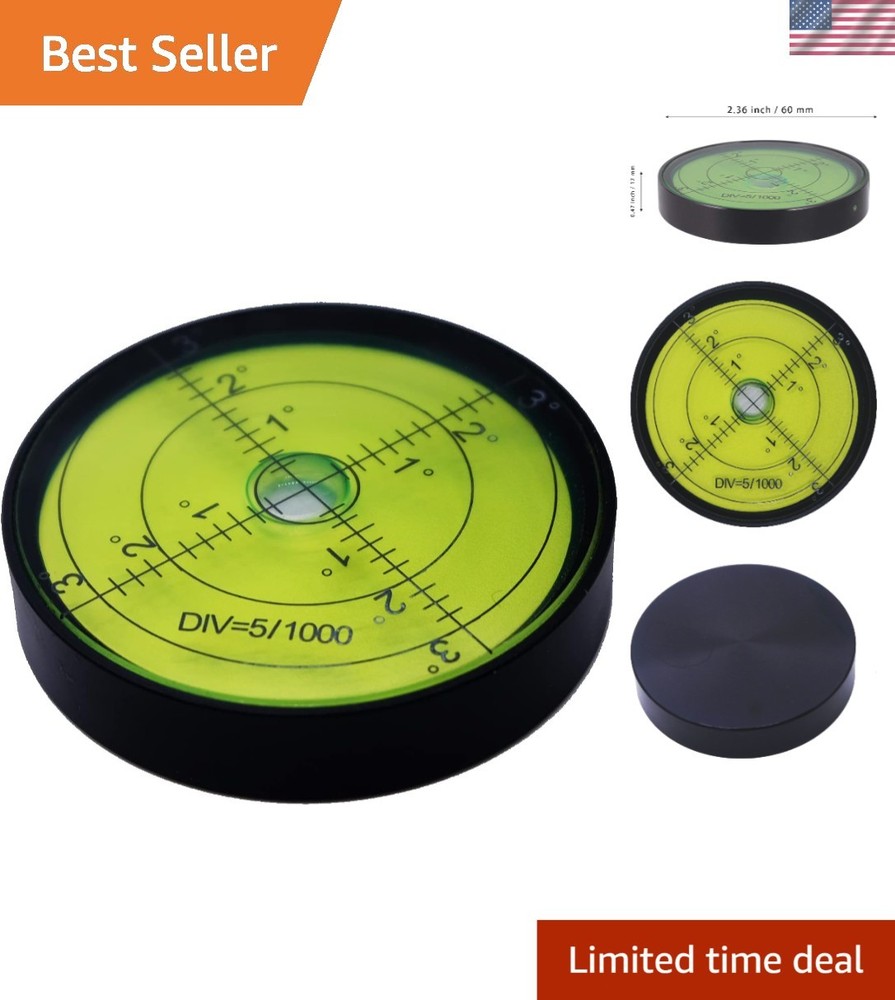 Aluminium High Precision Horizontal Leveler Bubble Level Tool Circle Round 2....