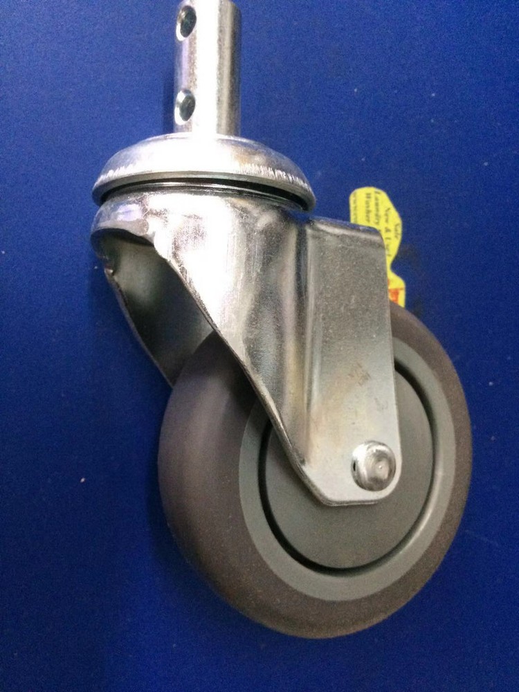 C87 Caster, 4", Round Post Laundry Cart Wheel For Carts