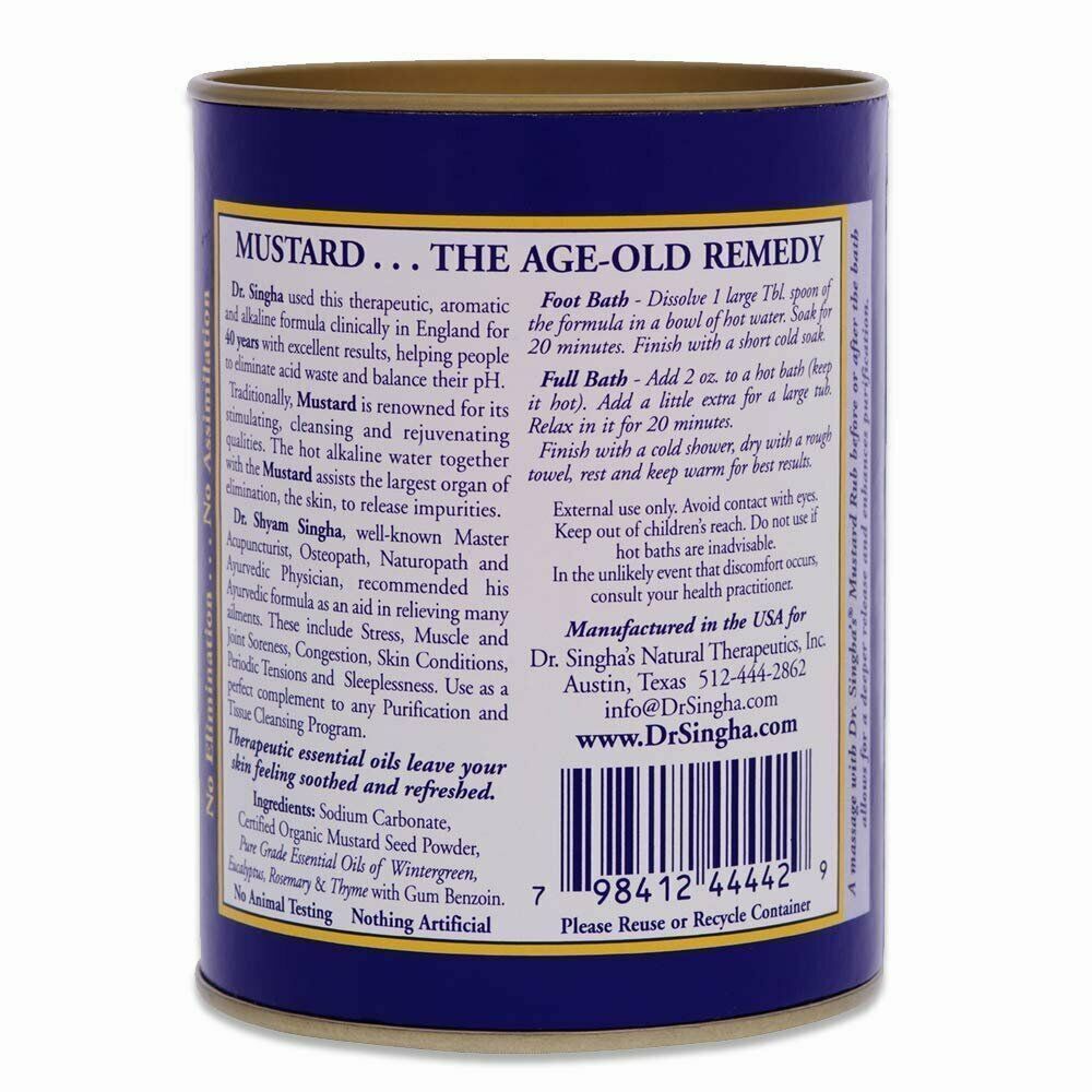 Dr. Singha's Purifying Energizing Relaxing Mustard Bath with Eucalyptus 8 Ounce