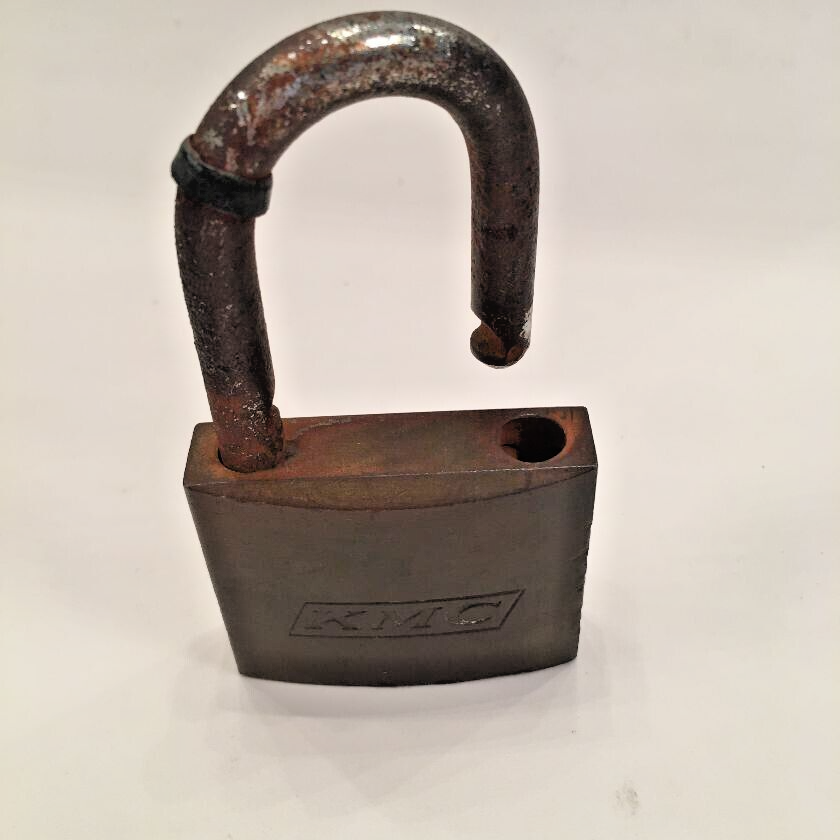 Vintage Solid Brass KMC Padlock with Original Key + extra
