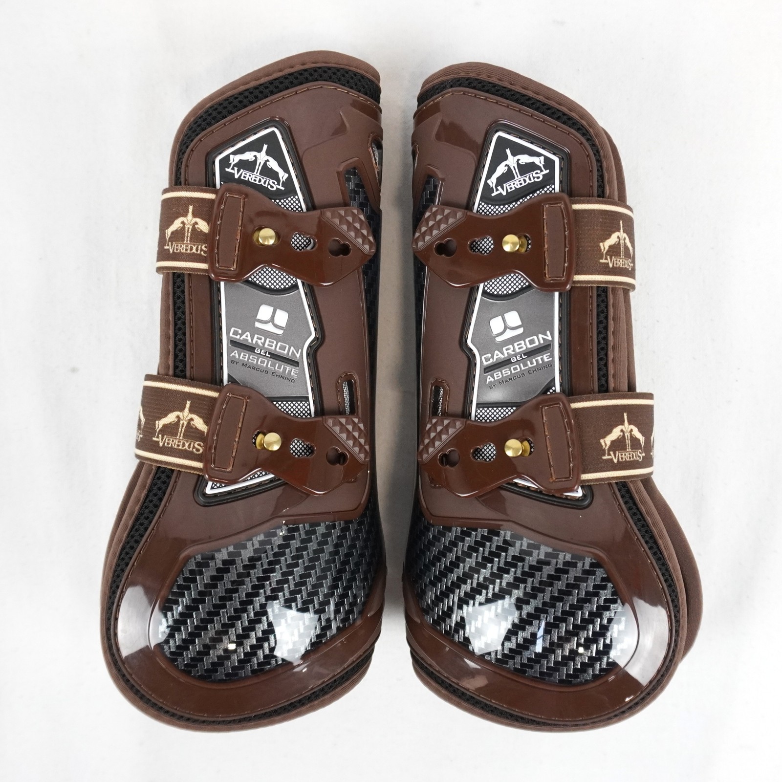 Veredus Carbon Gel Absolute by Ehning Front Tendon Horse Boots In Brown Size M