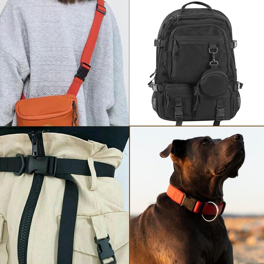 CooBigo Plastic Buckles for Strap, Quick Side Release Buckles Backpack Clips ...