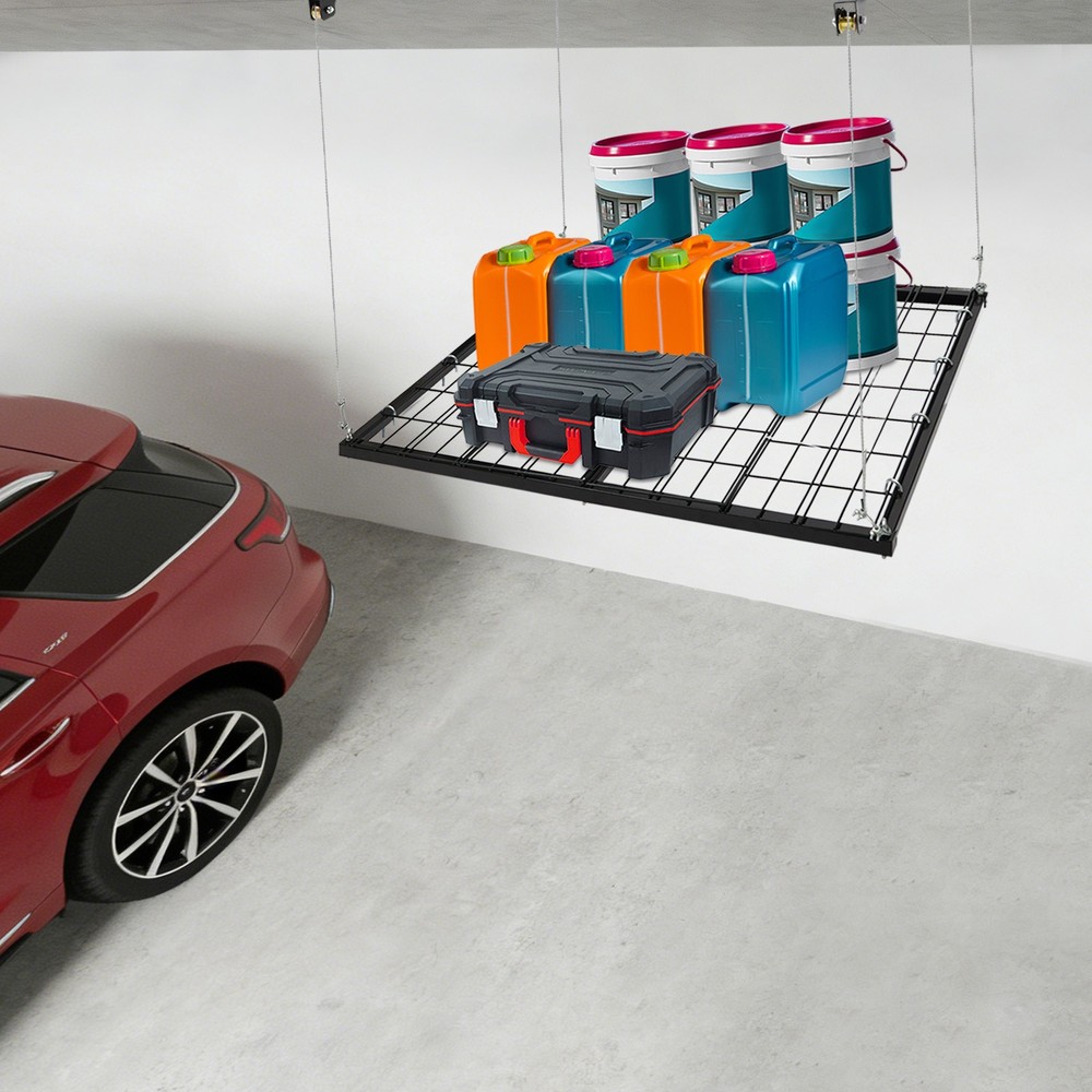 Overhead Garage Lifting Storage Rack 48*48in Adjustable Height Max. 96in Rack
