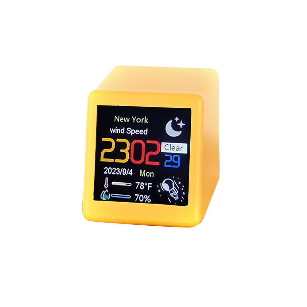 Mini Clock WIFI Weather Clock Screen Temperature Humidity Desktop Decor Gift