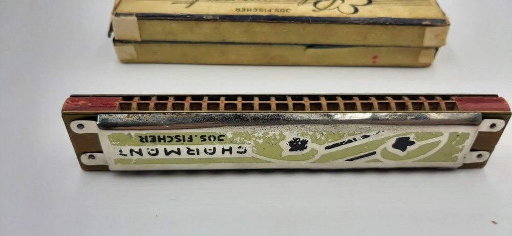 Rare Harmonica CHARMANT +Original Box, Old German harmonica, Jos. Fischer
