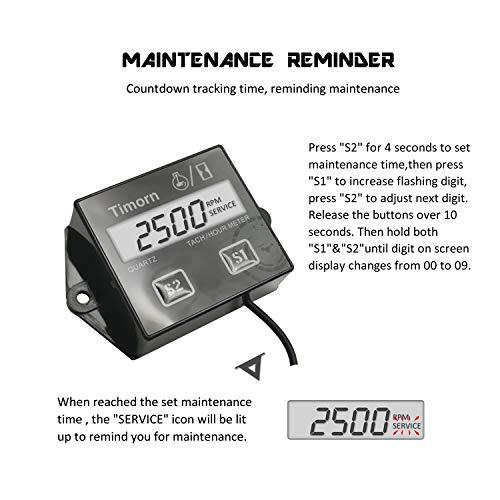 Tachometer for Small EngineInductive Hour Meter for 2 Stroke & 4 Stroke Small