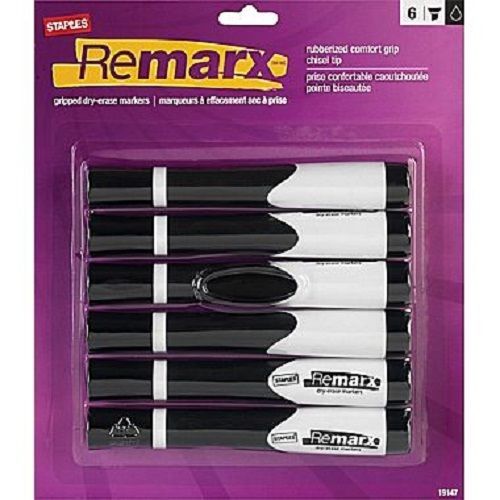 Staples Remarx 6pk Black Markers
