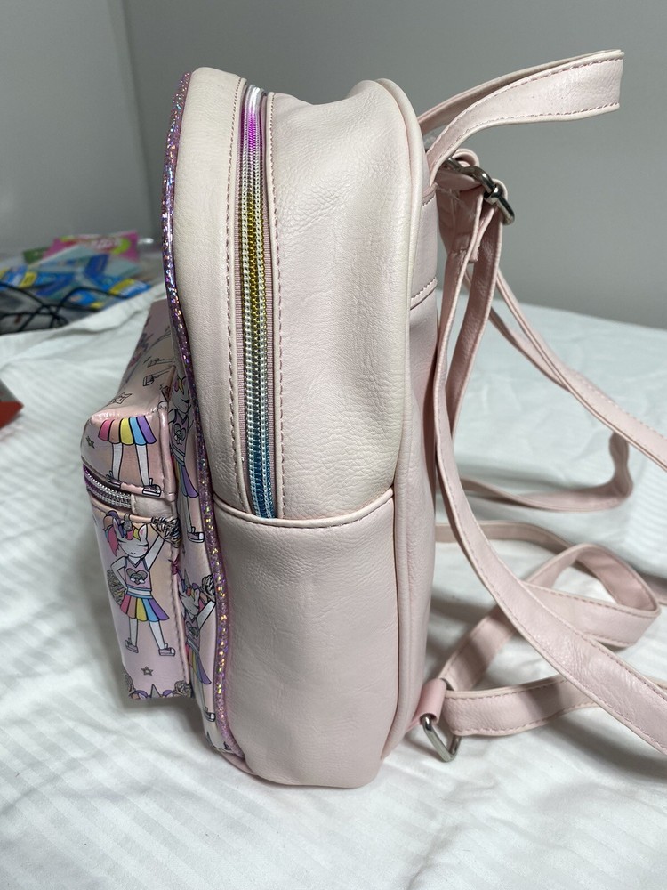 OMG! Accessories Unicorn Cheerleader Printed Dome Mini Backpack-Pink