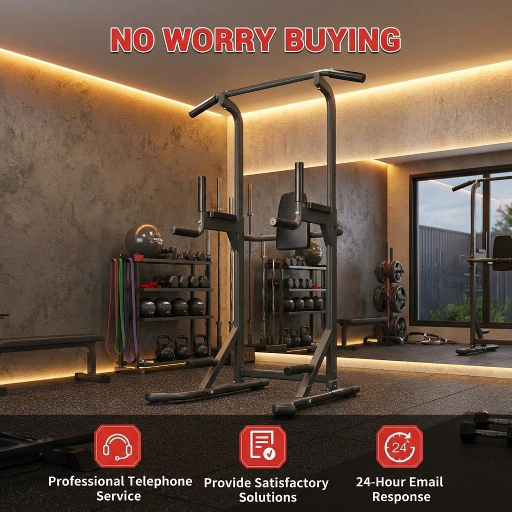 Power Tower, Heavy Duty Pull up Bar 450LB Capacity, Multi-Functional Dip Station