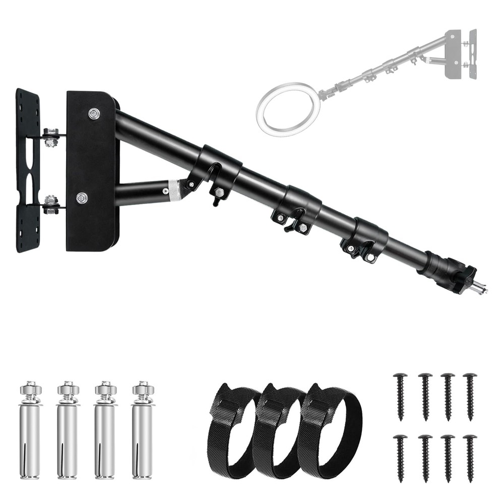 Ring Light Wall Mount- 41.7in/106cm, Adjustable Wall Mount Triangle Boom Arm ...
