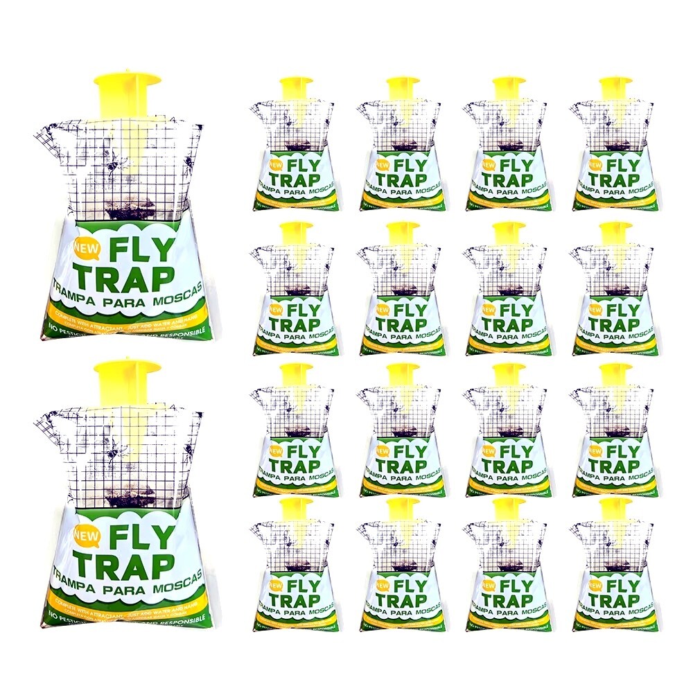 10 Pack Outdoor Fly Traps, Disposable Non Toxic Hanging Catcher Killer Large Bag