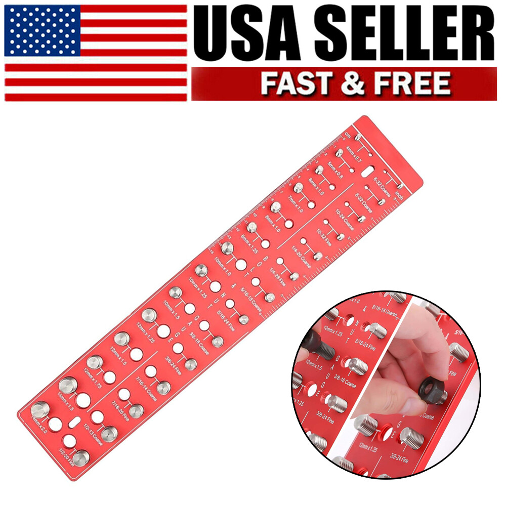 28 Nut and Bolt Thread Checker Thread Identifier Gauge Inch and Metric Screw