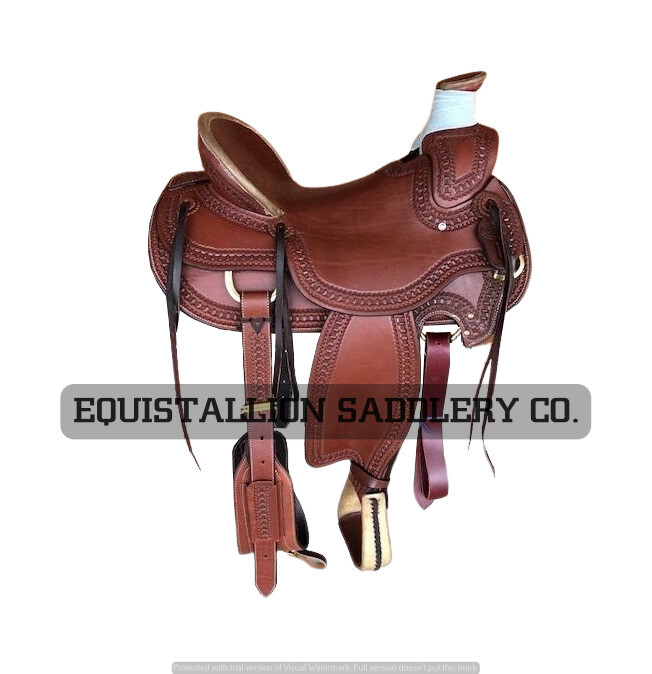 Wade Tree A Fork Premium Western Leather Roping Ranch Work horse Saddle