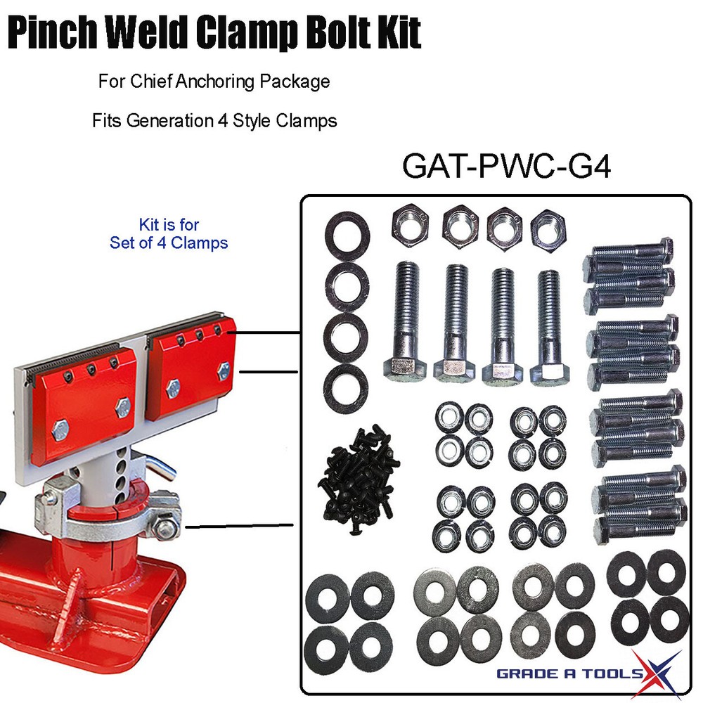 Pinch Weld Clamp Bolt Kit -For Chief Generation 4