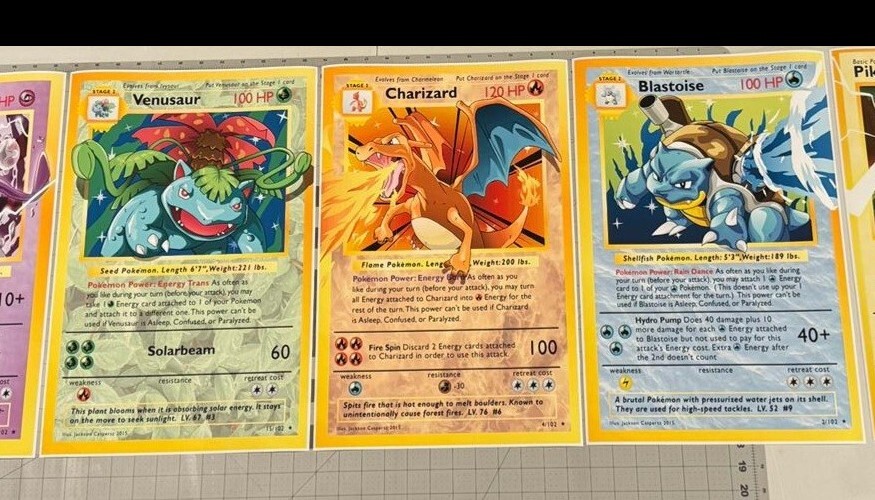 Set of 3 Starter Pokemon TCG Art piece canvas wall home decor Portrait Gallery