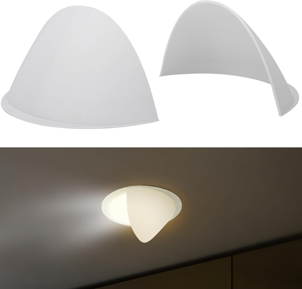 4-Pack Stick-On Half Shades Recessed Ceiling Lights Glare Blocker Light Diffuser