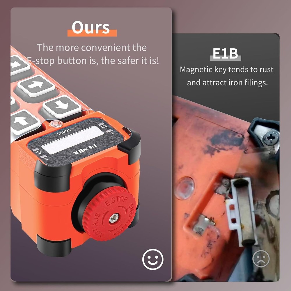 Ergonomic Wireless Crane Remote - , 100m Range, Easy Pairing & Reprogramming