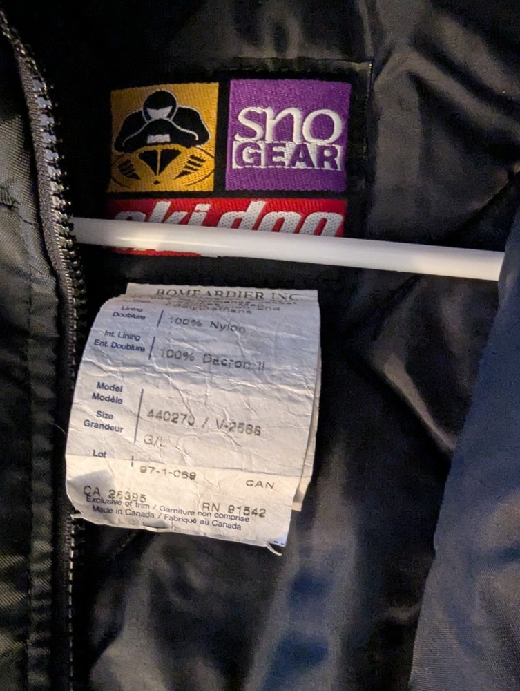 skidoo snowmobile jacket large