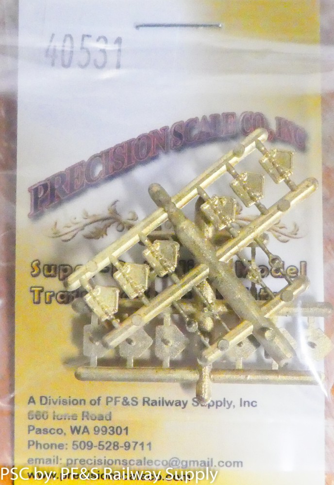 Precision Scale O #40531 Hardware Set, Plug Door, PFE Reefer (Brass Castings)