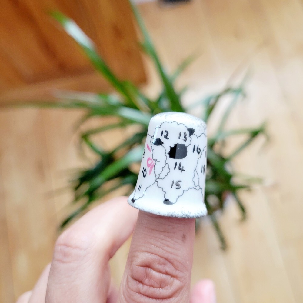 Vintage "Counting Sheep" Dream China Thimble