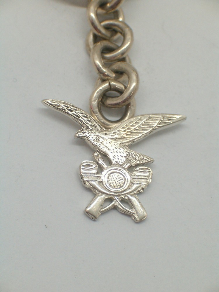 925 Silver ALPINE Badge Keychain - Army Symbol - Logo