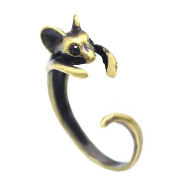 Cute Rat Adjustable Alloy Ring