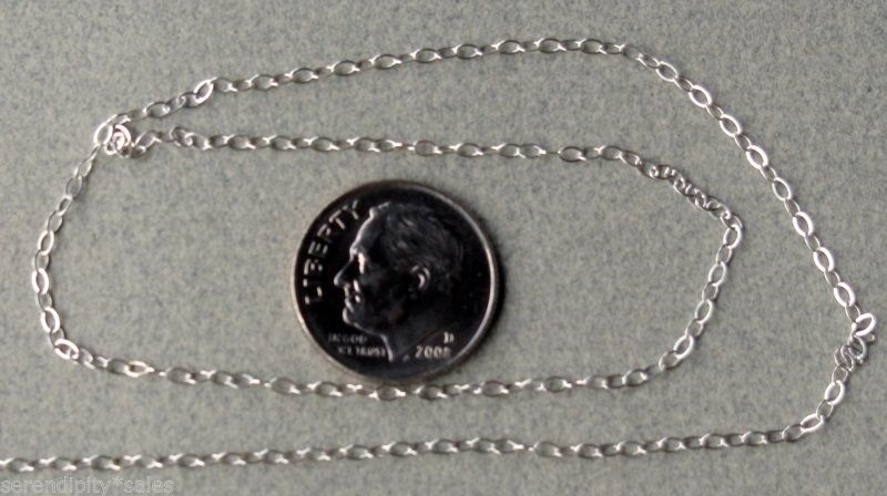 .925 SOLID Sterling SILVER Flat Cable Chain 1.3mm by-the-Foot ~ You Pick Length