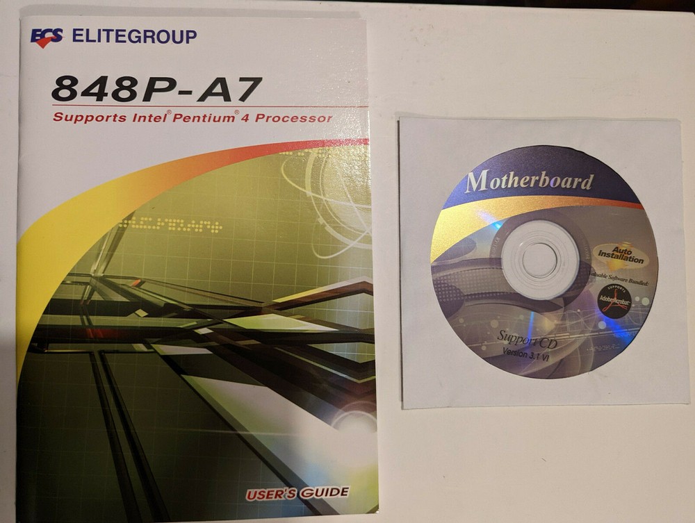 ECS 848P-A7 Manual Drivers and Utilities CD/DVD