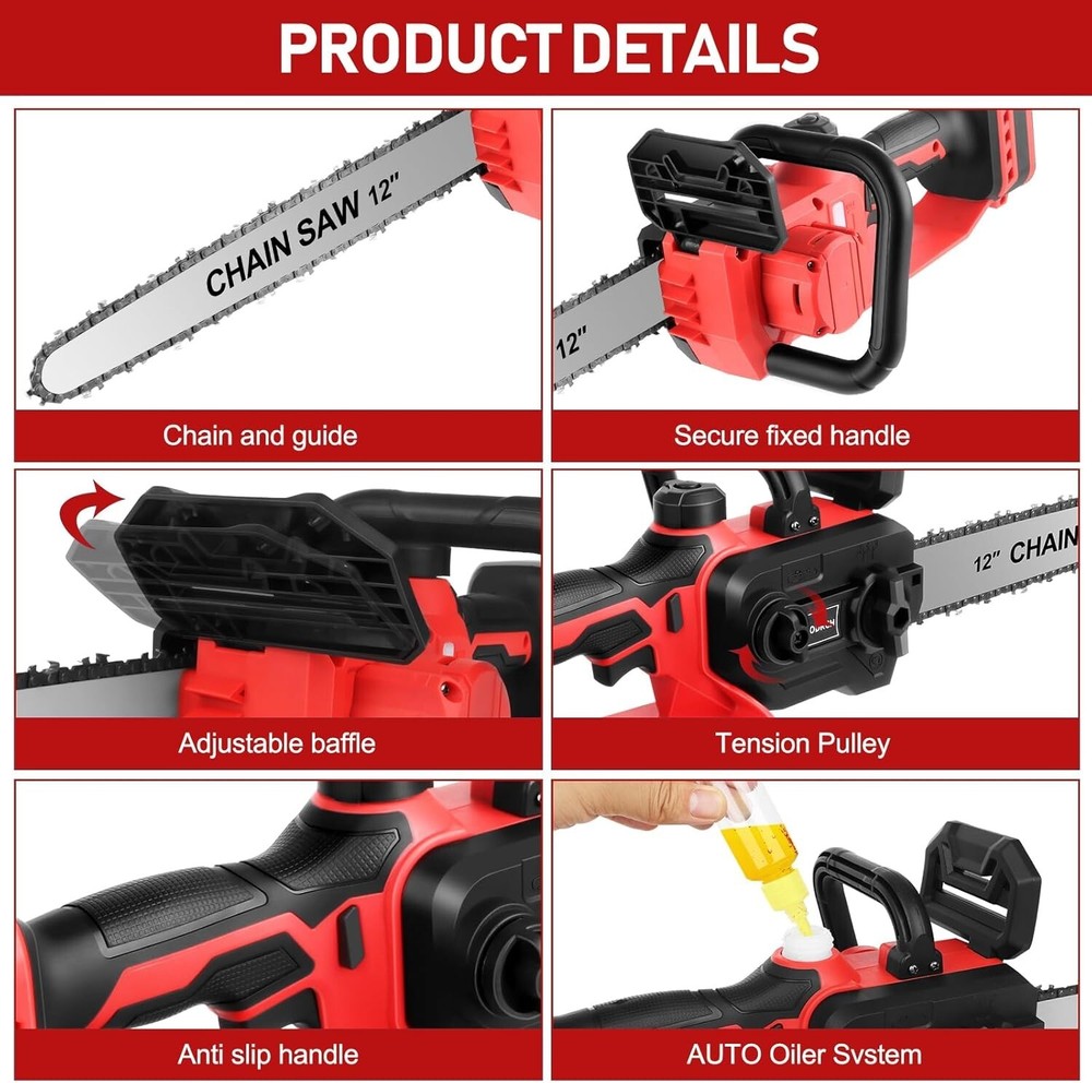 Mini Chainsaw Cordless Compatible for Milwaukee M18 18V Battery Without Batte...