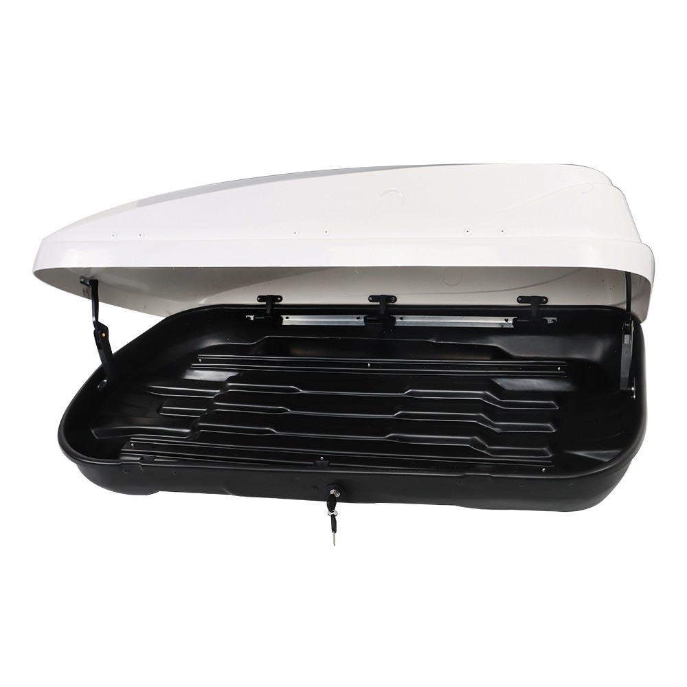 Labwork 14 Cubic Feet ABS Car Roof Top Box Cargo Luggage Carrier White W/2 Locks