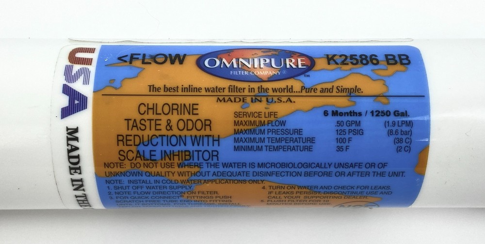 Omnipure K2528 BB In-Line Water Filter Flow Model