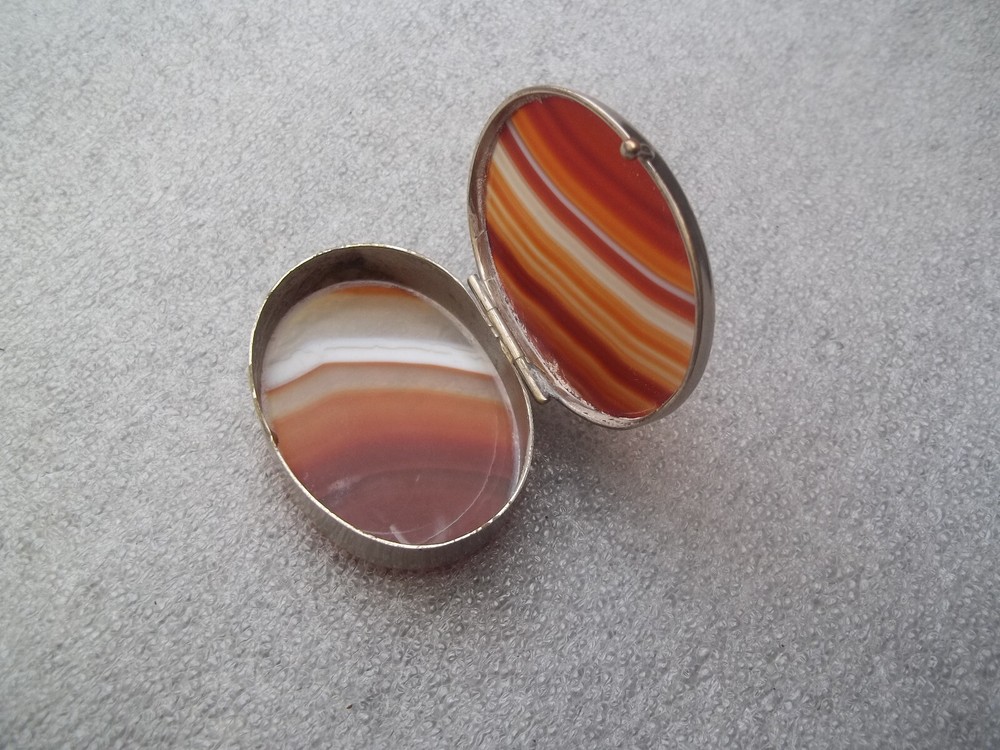 Vintage Silver & Agate Box