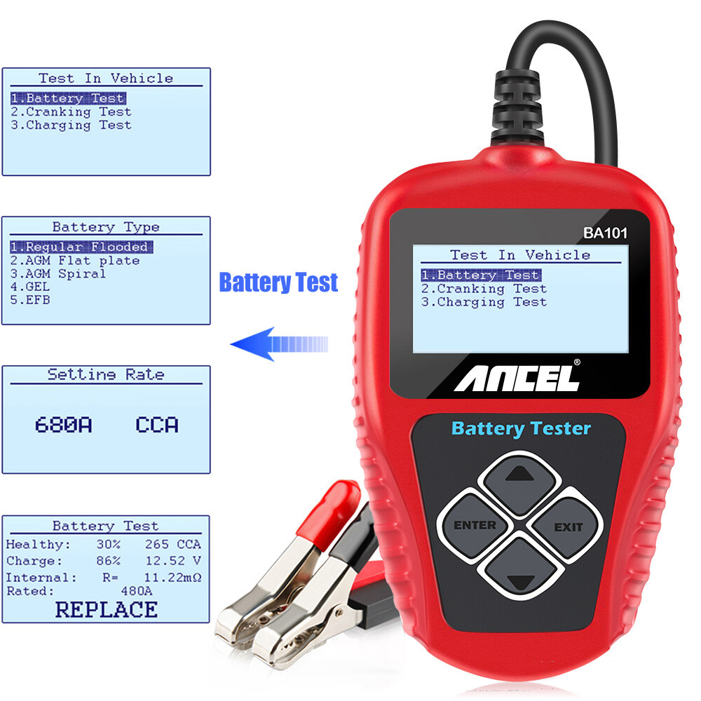 ANCEL BA101 12V 100-2000 CCA Battery Load Tester Digital Analyzer Bad Cell Test