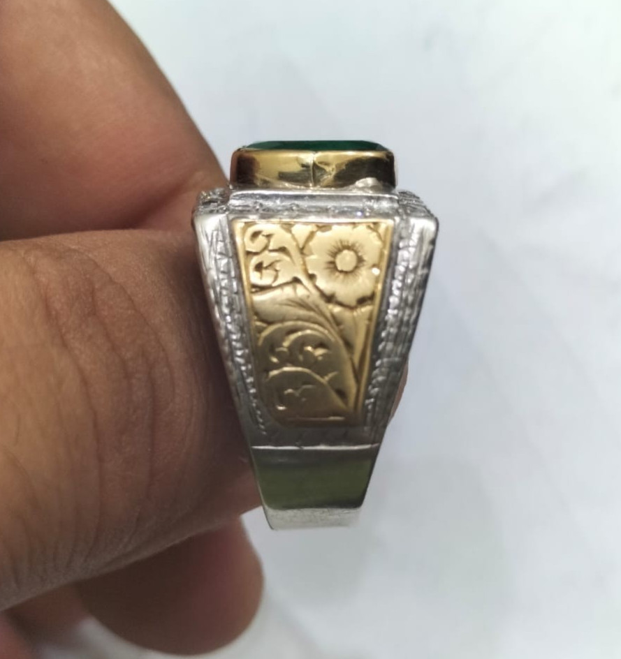 Emerald, natural Emerald, Emerald Ring, Emerald For Men, Handmade Ring