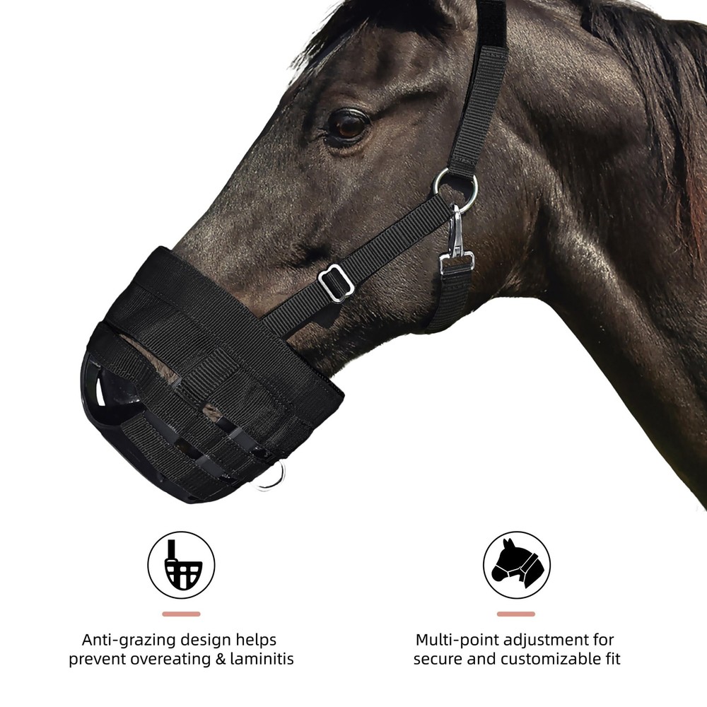 BARN & STABLE Horse Grazing Muzzle for Easy Breathe Comfortable Muzzle Grazin...