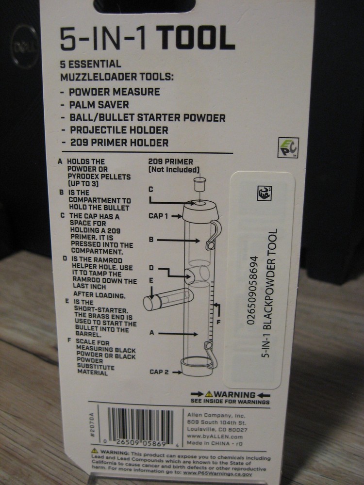 Thunder Cloud Muzzleloader 5-IN-1 Tool Black Powder Tools 2070A