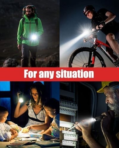 Super Bright LED Tactical Flashlight Rechargeable Work Light with Holster 2Pack