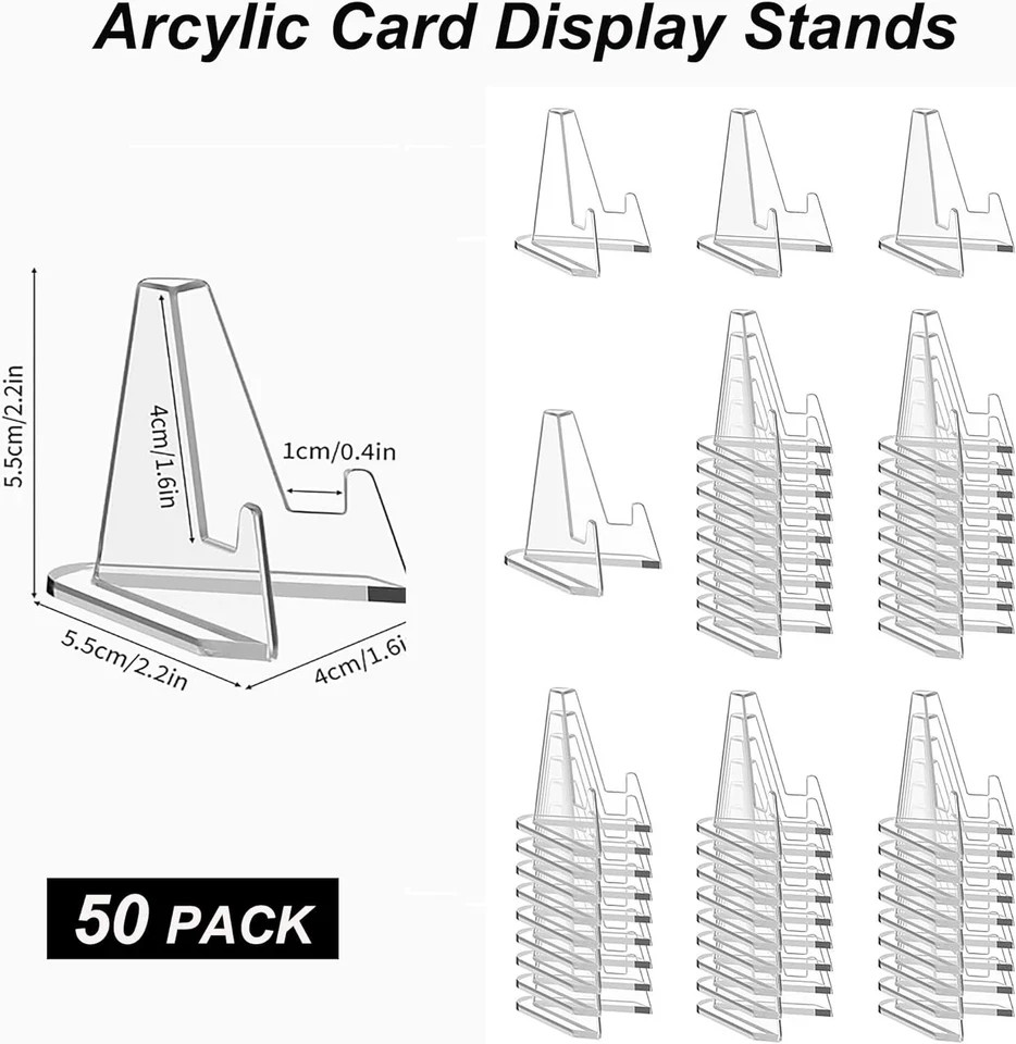 50 Card Stand Trading Card Stands Baseball Display Stand Holder US SHIP 3"