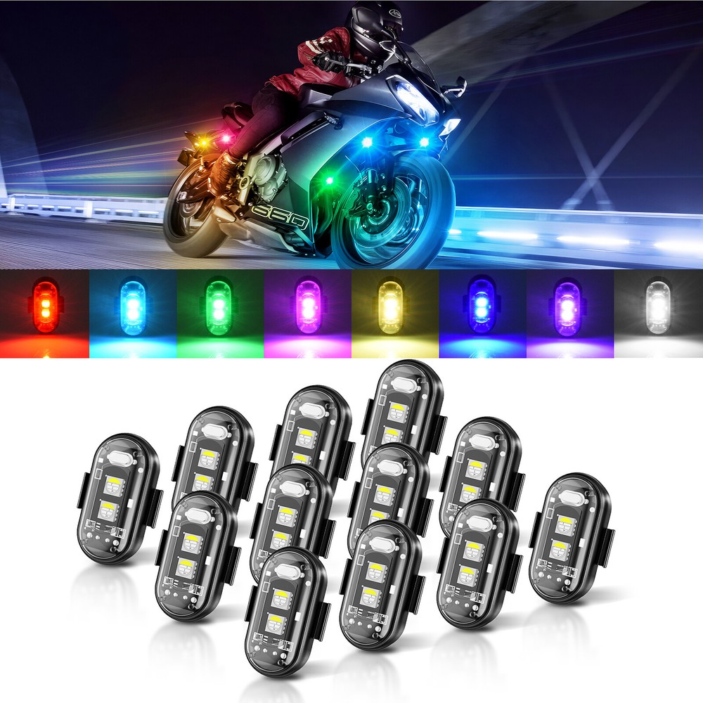12Pod Wireless RGB LED Strobe Light Lights Set USB Rechargeable Remote Control