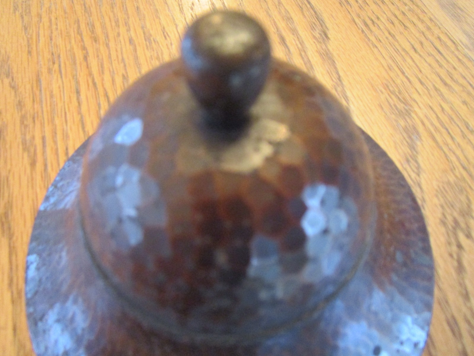 Vtg Inkwell ROYCROFT Signed Ink Well w Lid Arts Crafts Mission Hammered Copper