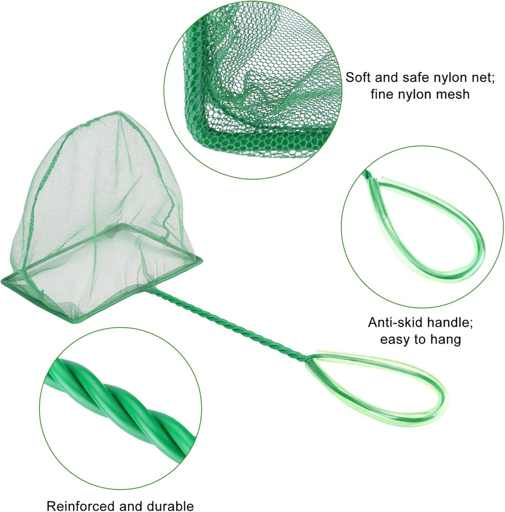 2 Pack Aquarium Net Fish Net, Small Net, Multi-Size Fine Mesh Aquarium Net with