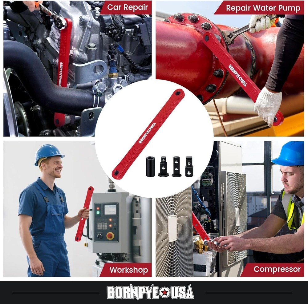 Offset Extension Wrench Set, Impact Ready Socket Wrench Extender Tool with Versa